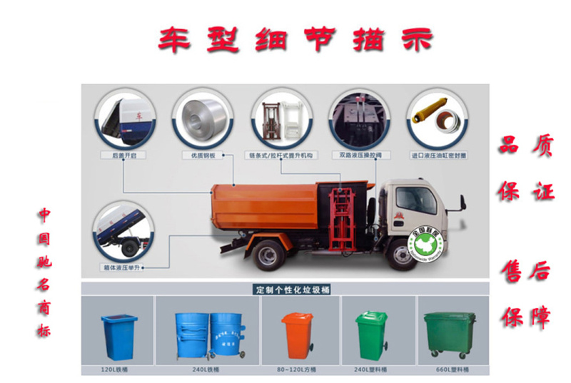 自裝卸式垃圾車車輛細節(jié)描示