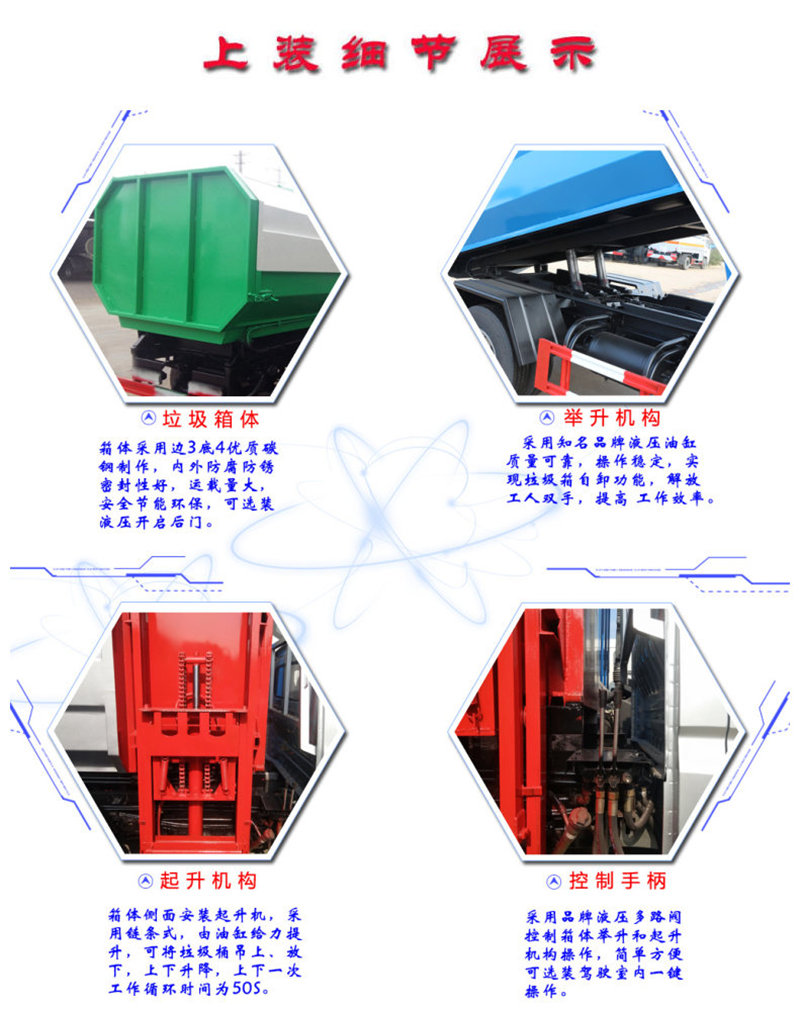 掛桶垃圾車上裝細節(jié)展示